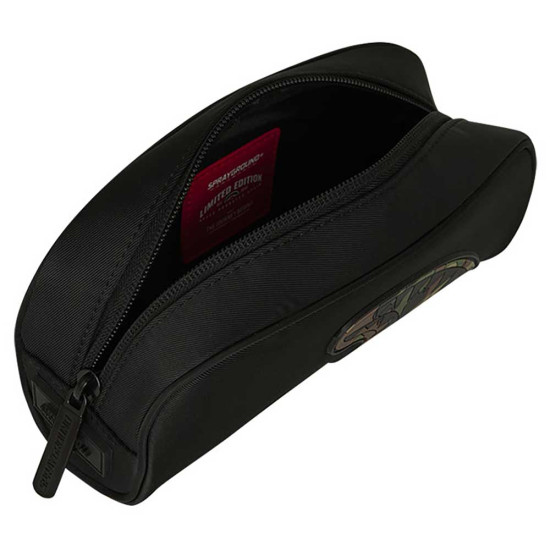 Sprayground Νεσεσέρ Shark Central Black Nylon Camo Embossed Shark Pouch/Pencil Case